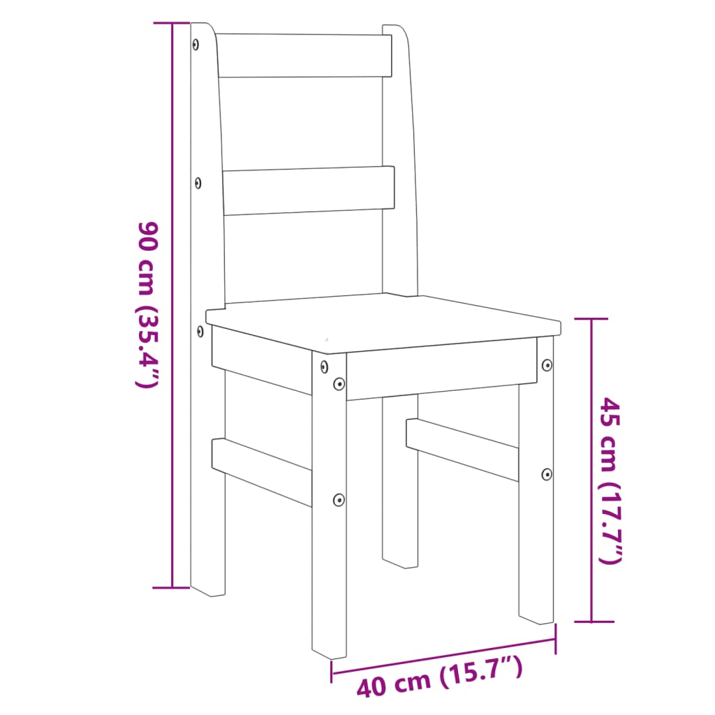 Eetkamerstoelen 2 st PANAMA 40x46x90 cm grenenhout wit is nu te koop bij PeponiXL, paradijselijk wonen!