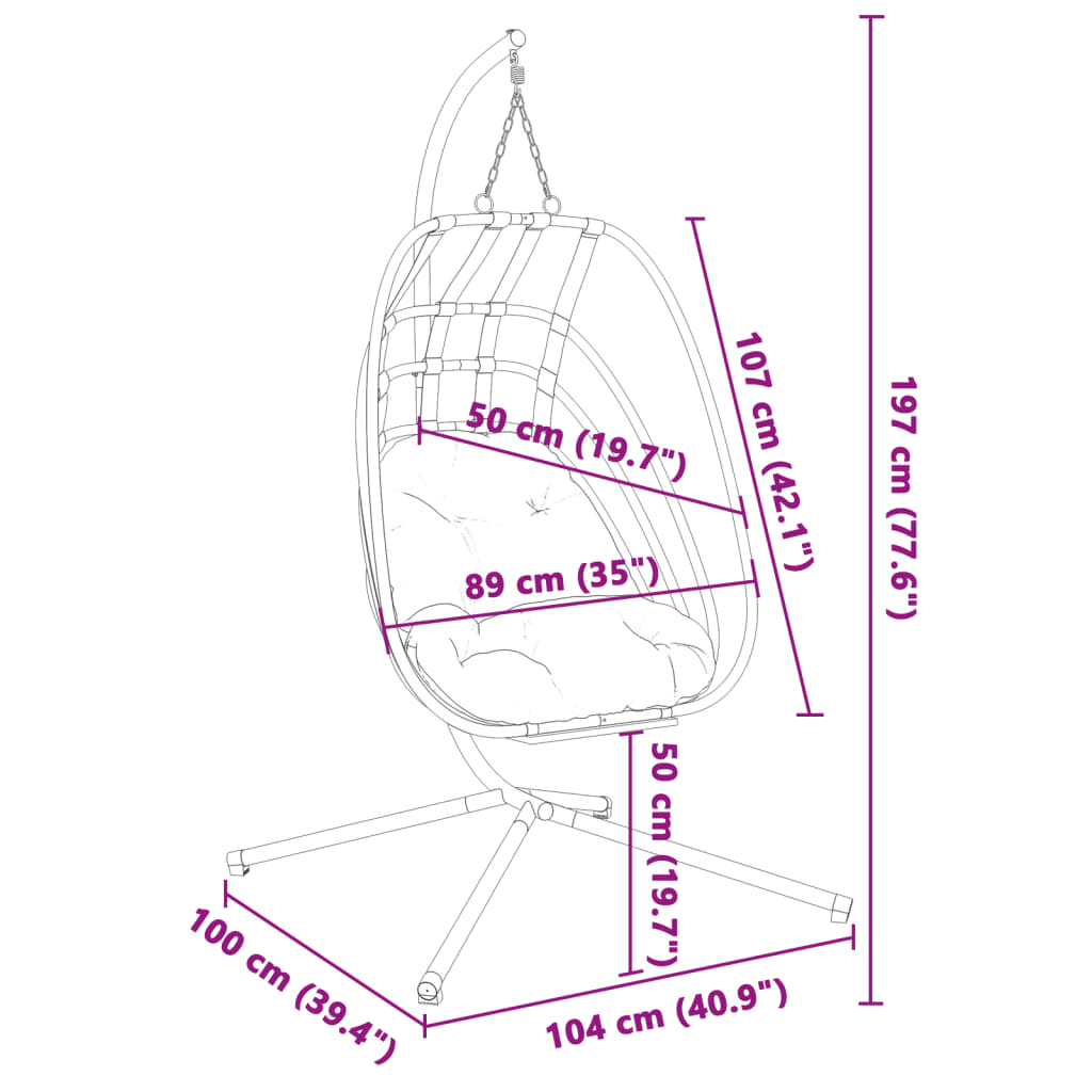 Hangende Egg Chair met standaard antraciet staal is nu te koop bij PeponiXL, paradijselijk wonen!