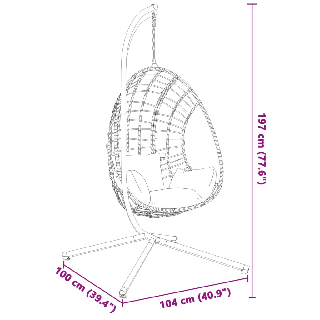 Standaard voor hangstoel zonder mand staal zwart is nu te koop bij PeponiXL, paradijselijk wonen!