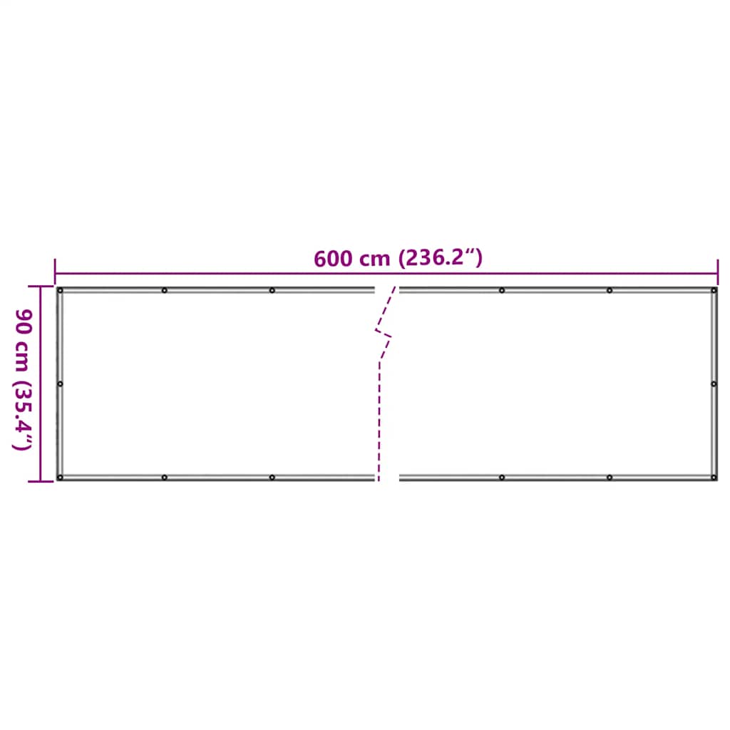 Balkonscherm 600x90 cm PVC grijs is nu te koop bij PeponiXL, paradijselijk wonen!
