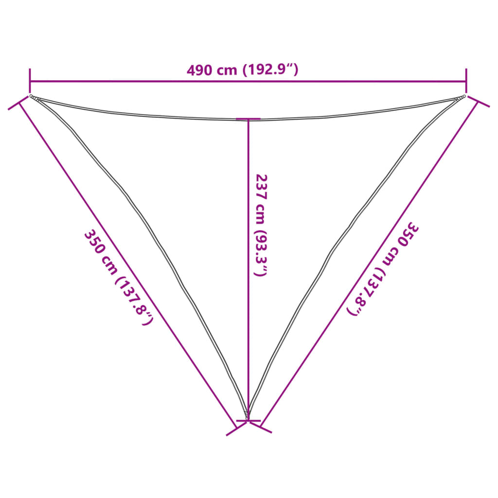 Zonnezeil 160 g/m² driehoekig 3,5x3,5x4,9 m HDPE lichtgrijs is nu te koop bij PeponiXL, paradijselijk wonen!