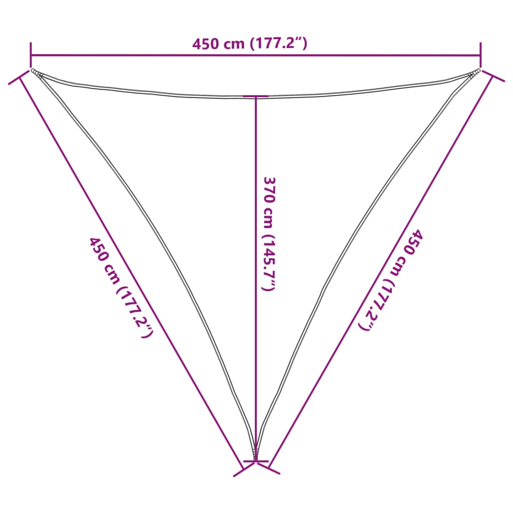 Zonnezeil 160 g/m² driehoekig 4,5x4,5x4,5 m HDPE lichtgrijs is nu te koop bij PeponiXL, paradijselijk wonen!