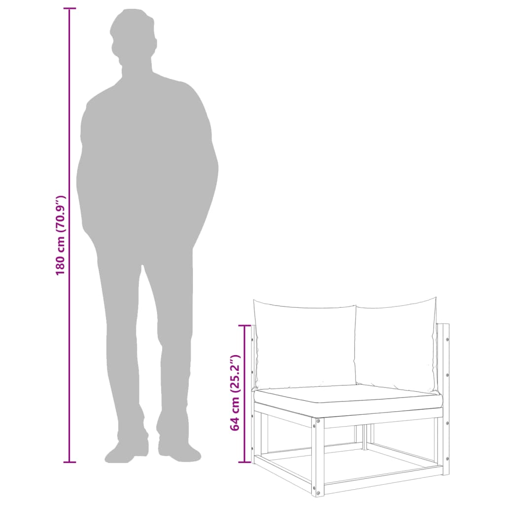 2-delige Loungeset met kussens massief acaciahout is nu te koop bij PeponiXL, paradijselijk wonen!
