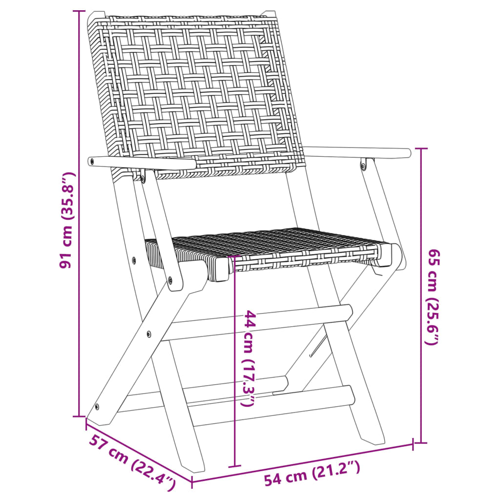 Tuinstoelen 8 st inklapbaar poly rattan en massief hout grijs is nu te koop bij PeponiXL, paradijselijk wonen!