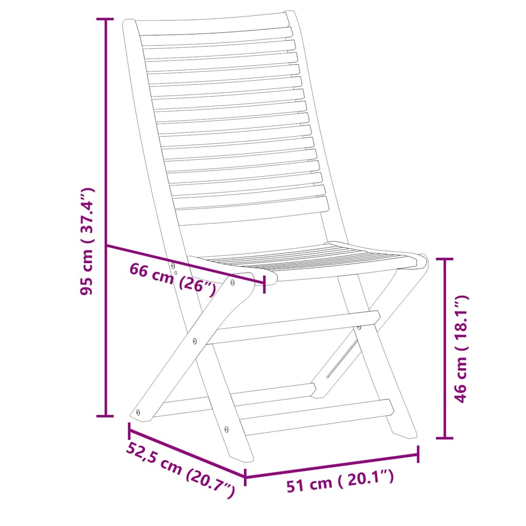 Tuinstoelen 8 st inklapbaar 51x66x95 cm massief acaciahout is nu te koop bij PeponiXL, paradijselijk wonen!