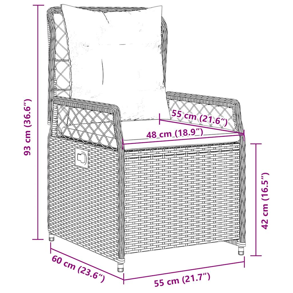 Liggende tuinstoelen 2 stuks zwart polyrotan is nu te koop bij PeponiXL, paradijselijk wonen!