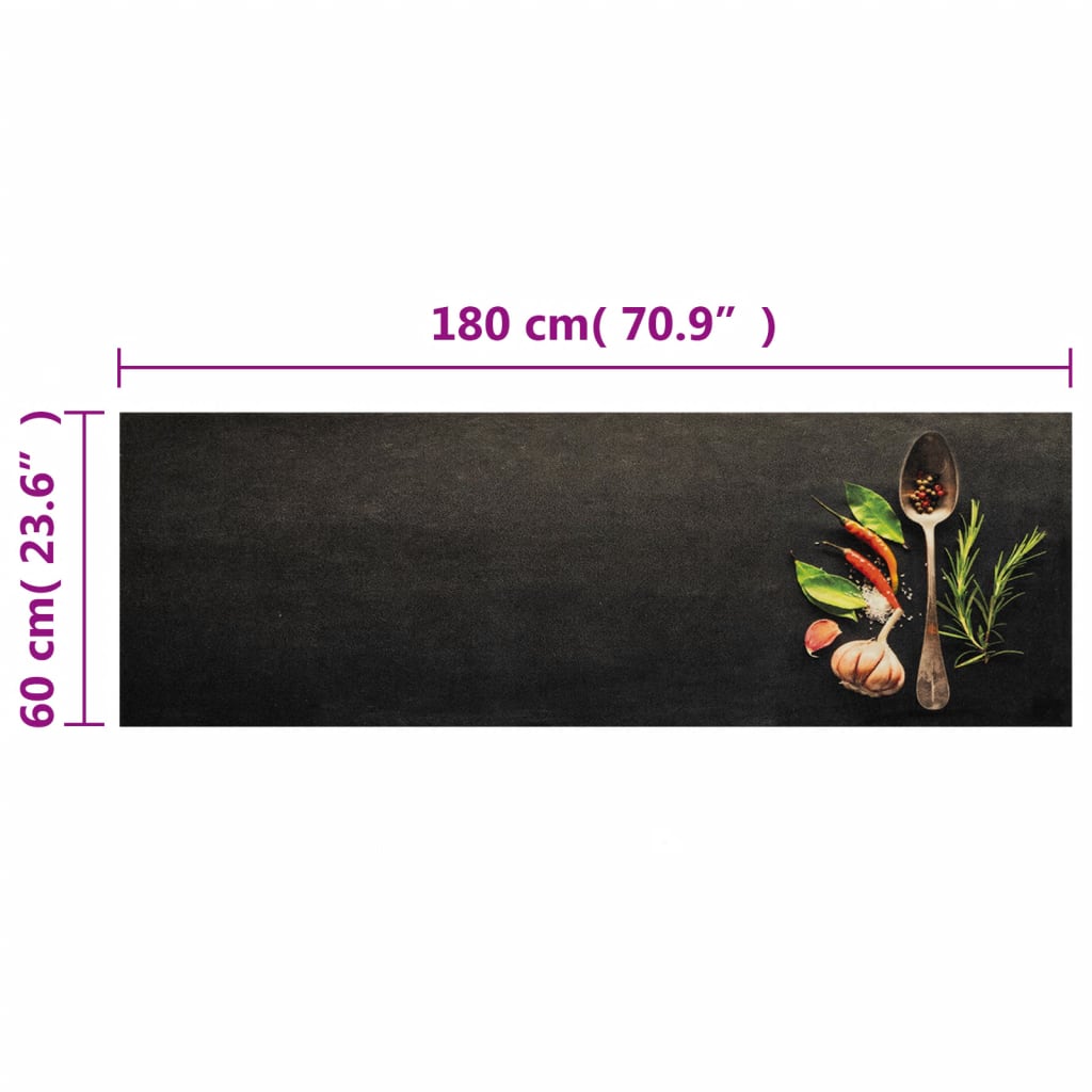 Keukenmat wasbaar kruidenprint 60x180 cm fluweel is nu te koop bij PeponiXL, paradijselijk wonen!