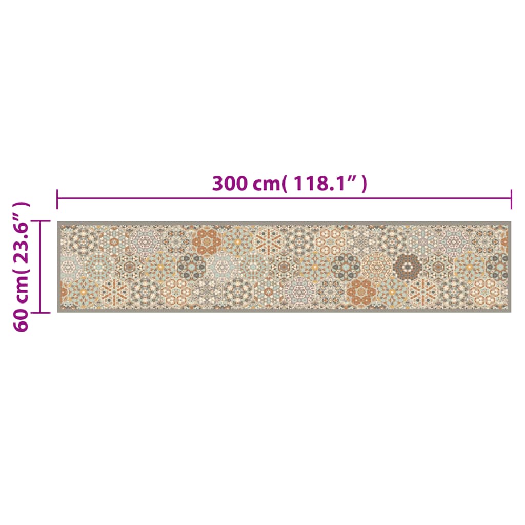 Keukenmat wasbaar zeshoekpastelprint 60x300 cm fluweel is nu te koop bij PeponiXL, paradijselijk wonen!