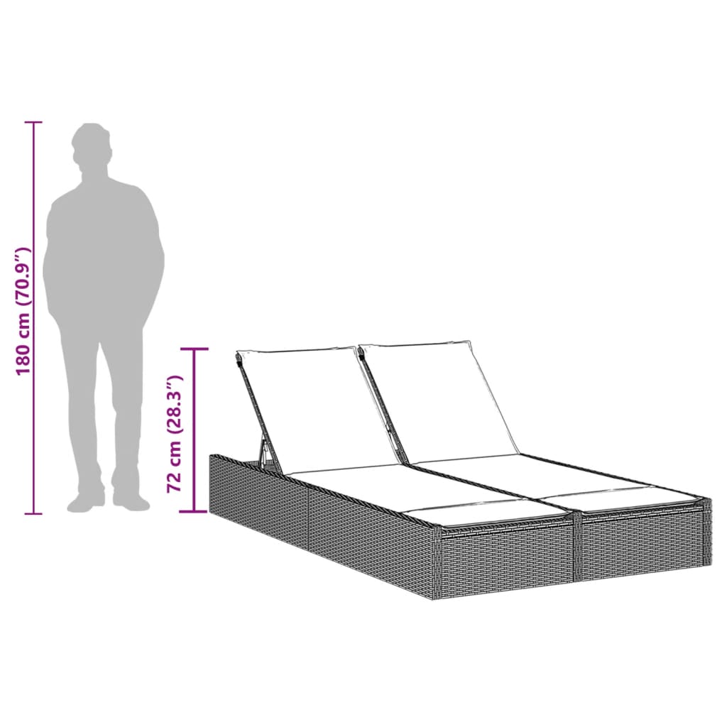 Ligbed 2-persoons met kussens poly rattan beige is nu te koop bij PeponiXL, paradijselijk wonen!