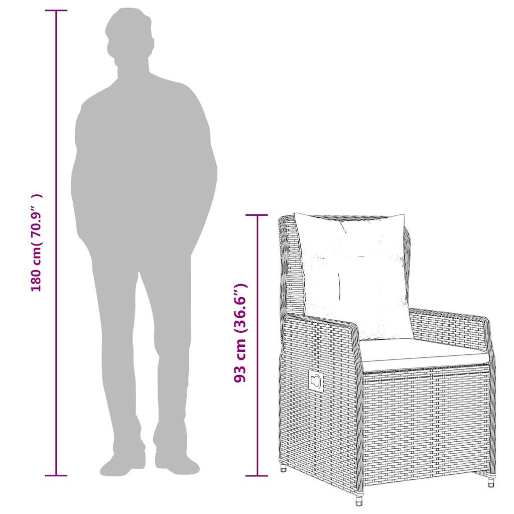 Liggende tuinstoelen 2 stuks bruin polyrotan is nu te koop bij PeponiXL, paradijselijk wonen!