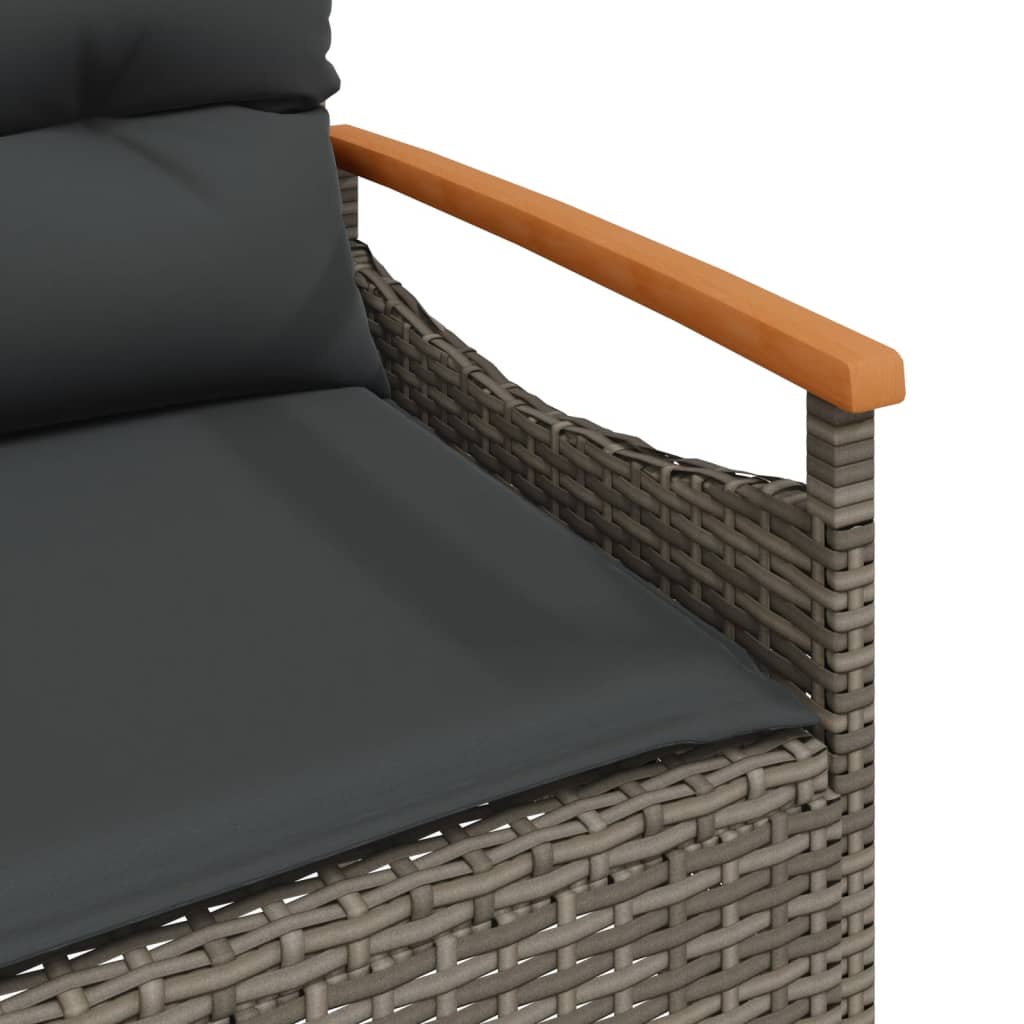 3-delige Loungeset met kussens poly rattan grijs is nu te koop bij PeponiXL, paradijselijk wonen!
