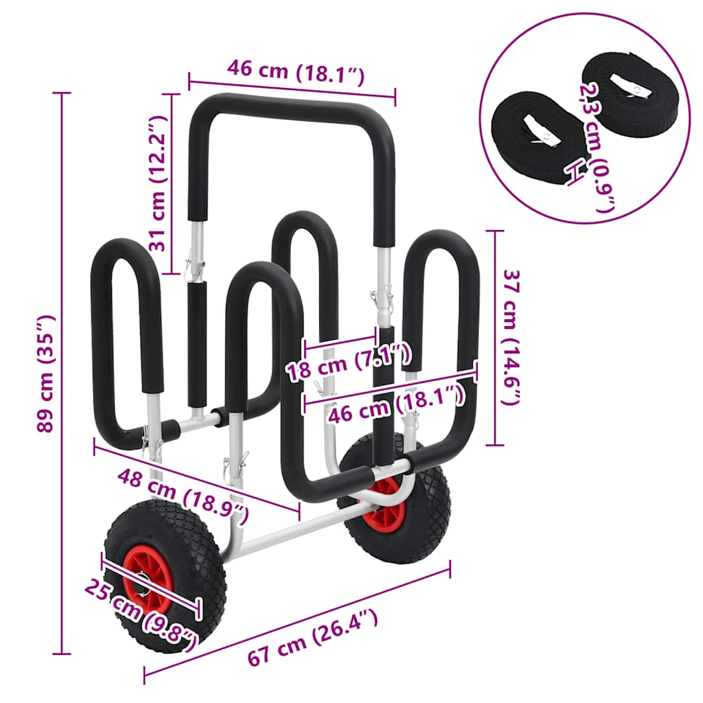 SUP trolley voor surfplank 45 kg aluminium is nu te koop bij PeponiXL, paradijselijk wonen!