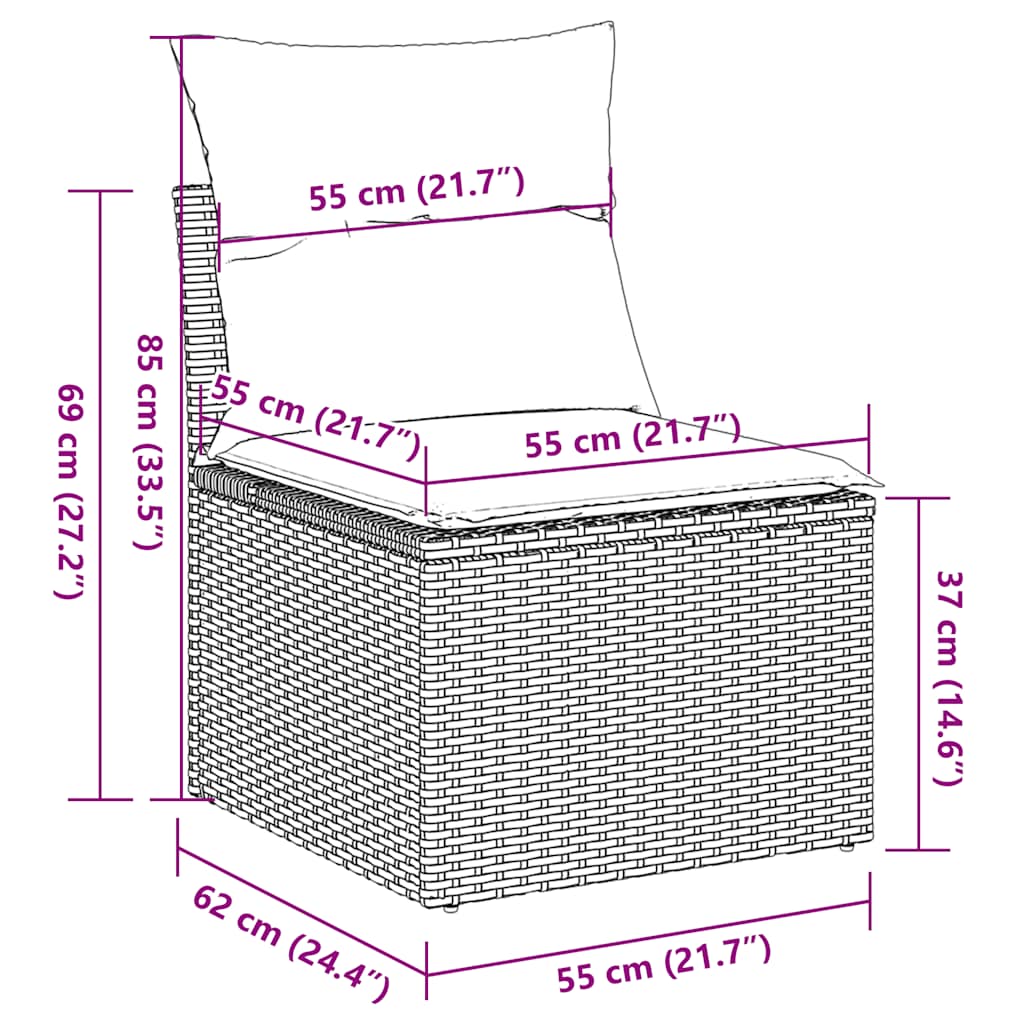 9-delige Loungeset met kussens poly rattan zwart is nu te koop bij PeponiXL, paradijselijk wonen!