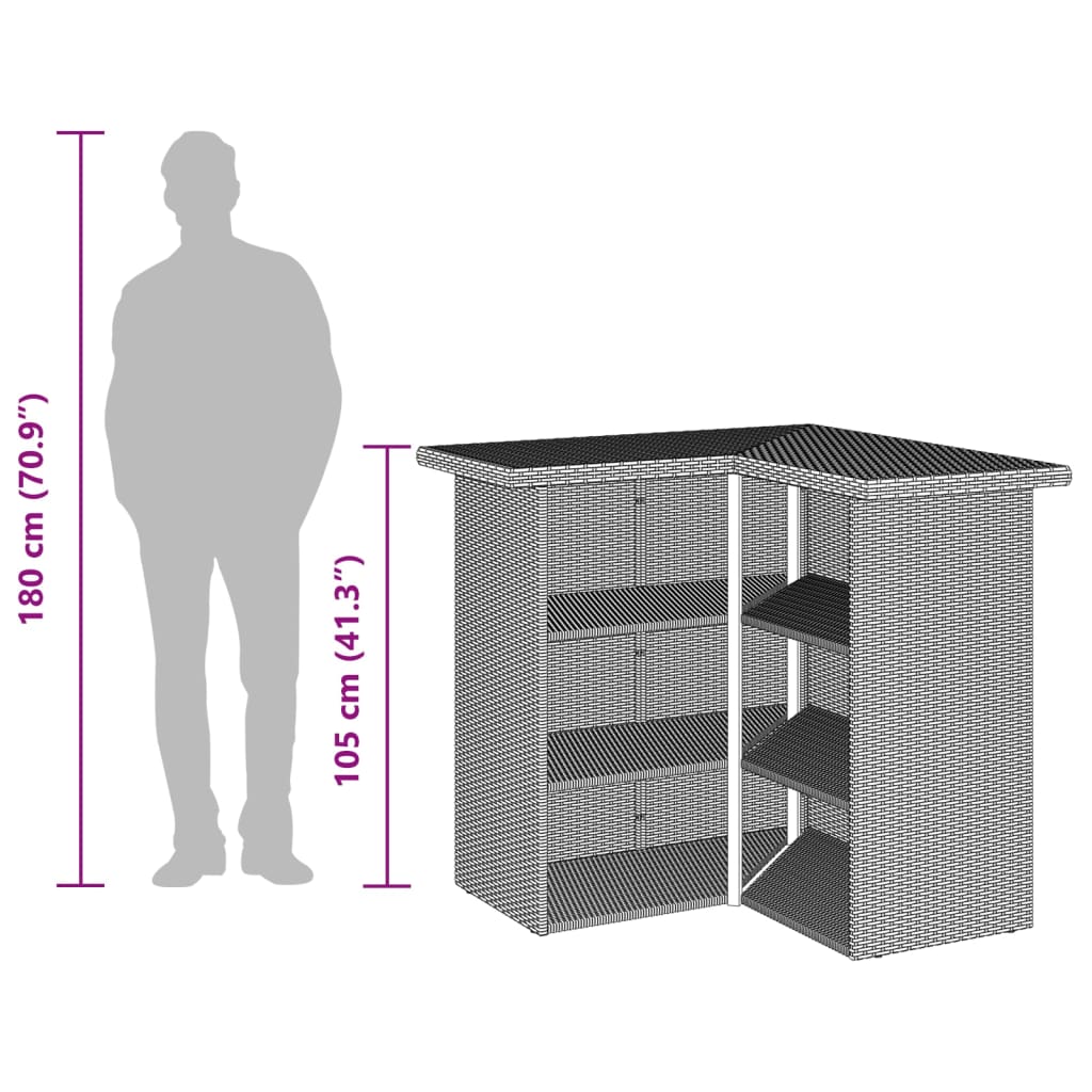 3-delige Tuinbarset met kussens poly rattan bruin is nu te koop bij PeponiXL, paradijselijk wonen!