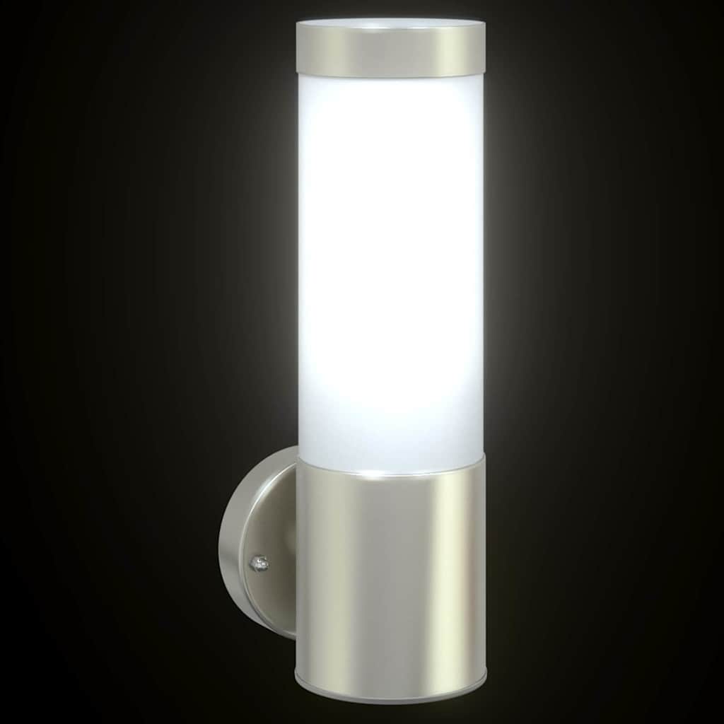 Buiten Wandlamp 2 pcs Zilver 12 x 8,5 x 27 cm is nu te koop bij PeponiXL, paradijselijk wonen!