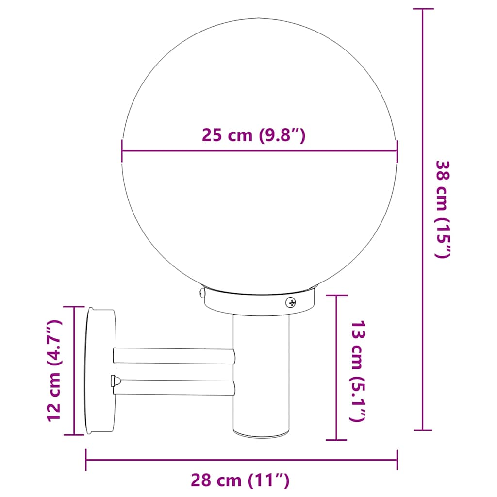 Buiten Wandlamp Zwart 28 x 25 x 38 cm Roestvrij staal is nu te koop bij PeponiXL, paradijselijk wonen!