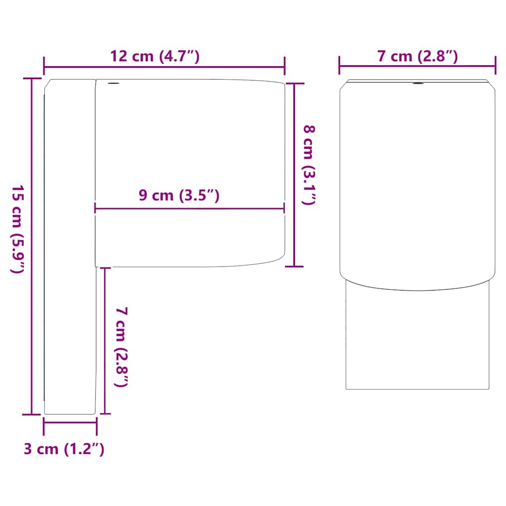 Buiten Wandlamp Zwart 12 x 7 x 15 cm Roestvrij staal is nu te koop bij PeponiXL, paradijselijk wonen!