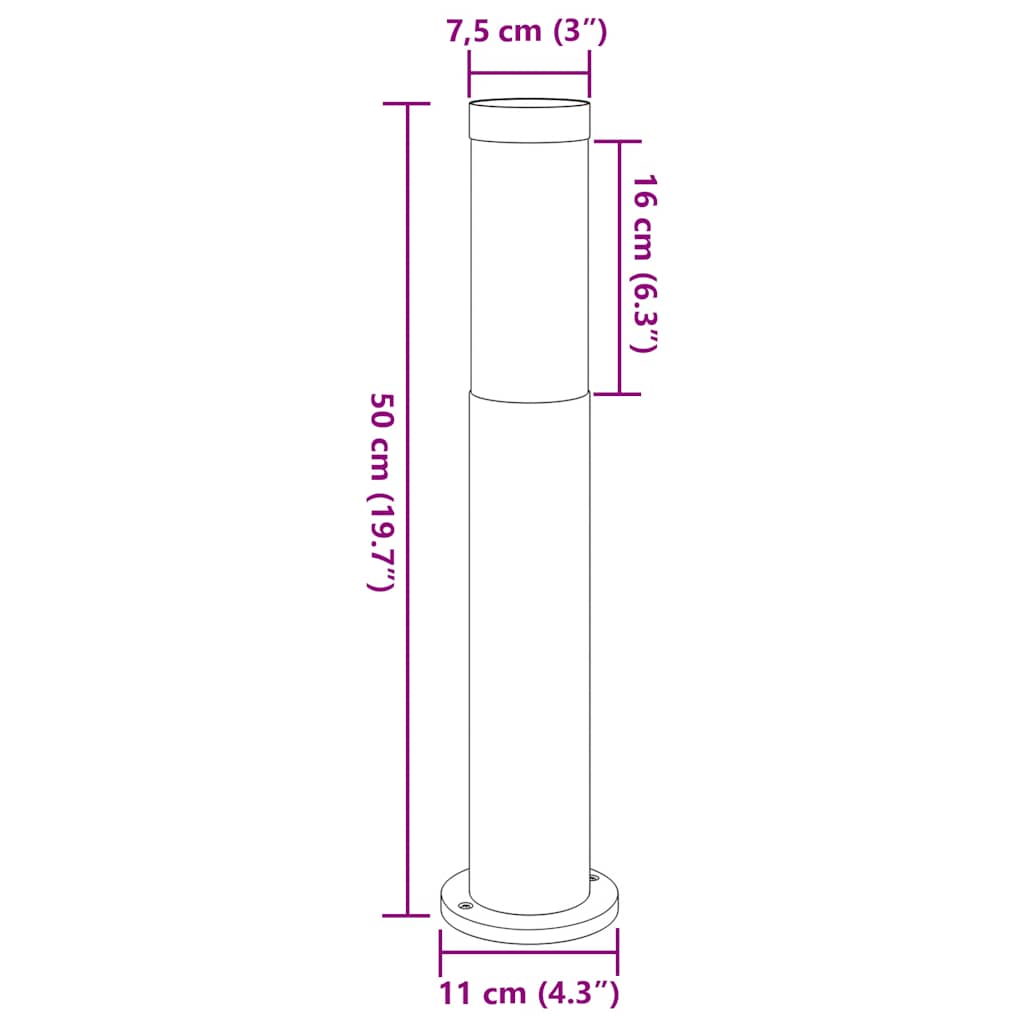 Bolderverlichting 50 cm RVS IP44 is nu te koop bij PeponiXL, paradijselijk wonen!