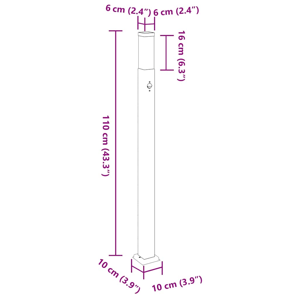 Bolderverlichting met sensor 110 cm roestvrij staal IP44 is nu te koop bij PeponiXL, paradijselijk wonen!