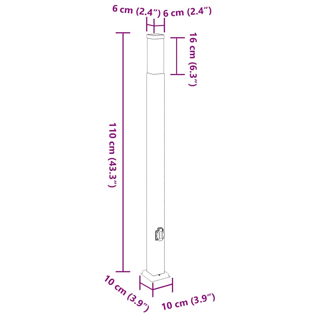 Bolderverlichting met stopcontact 3 stuks 110 cm RVS IP44 is nu te koop bij PeponiXL, paradijselijk wonen!