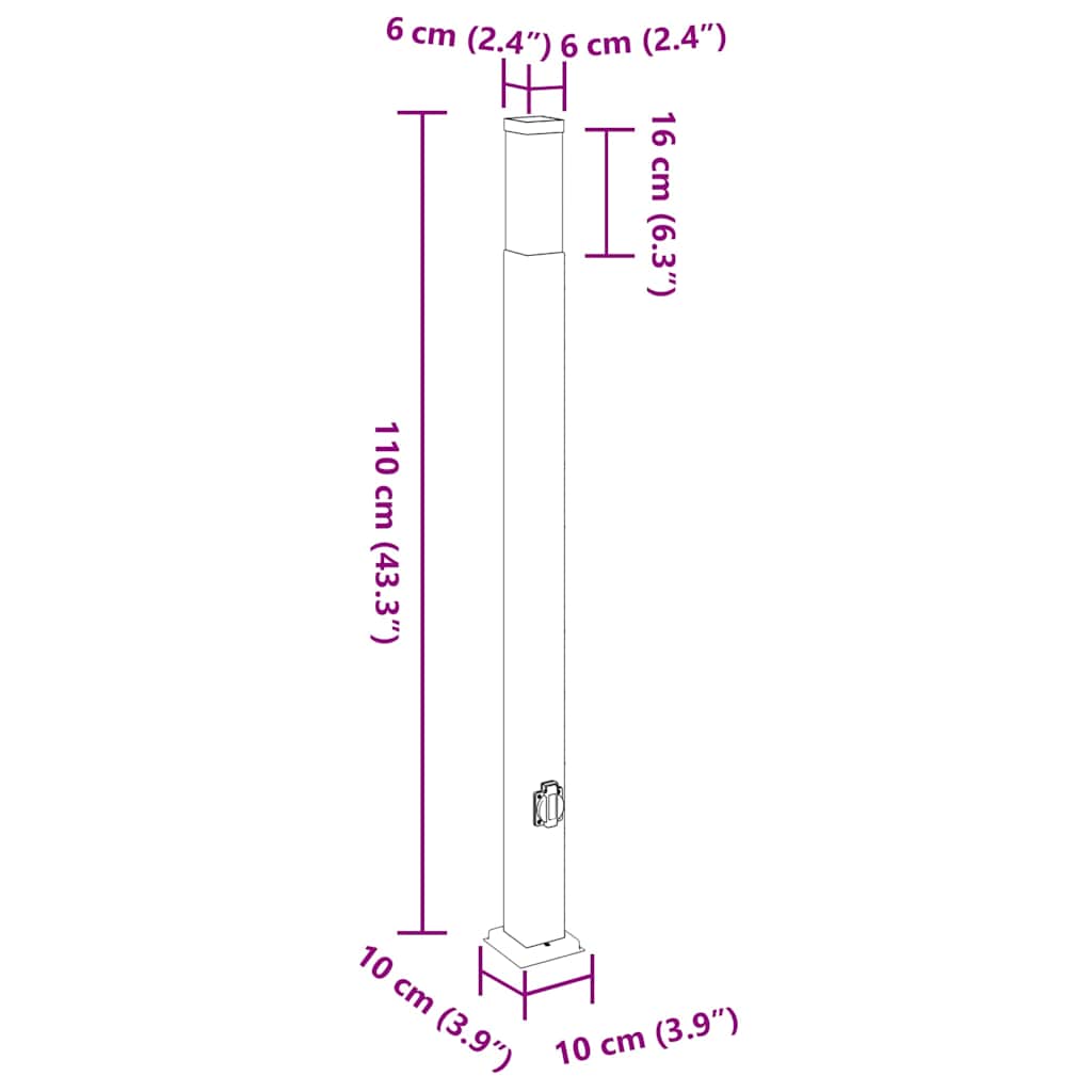 Bolderverlichting met stopcontact 3 stuks 110 cm Zwart IP44 is nu te koop bij PeponiXL, paradijselijk wonen!