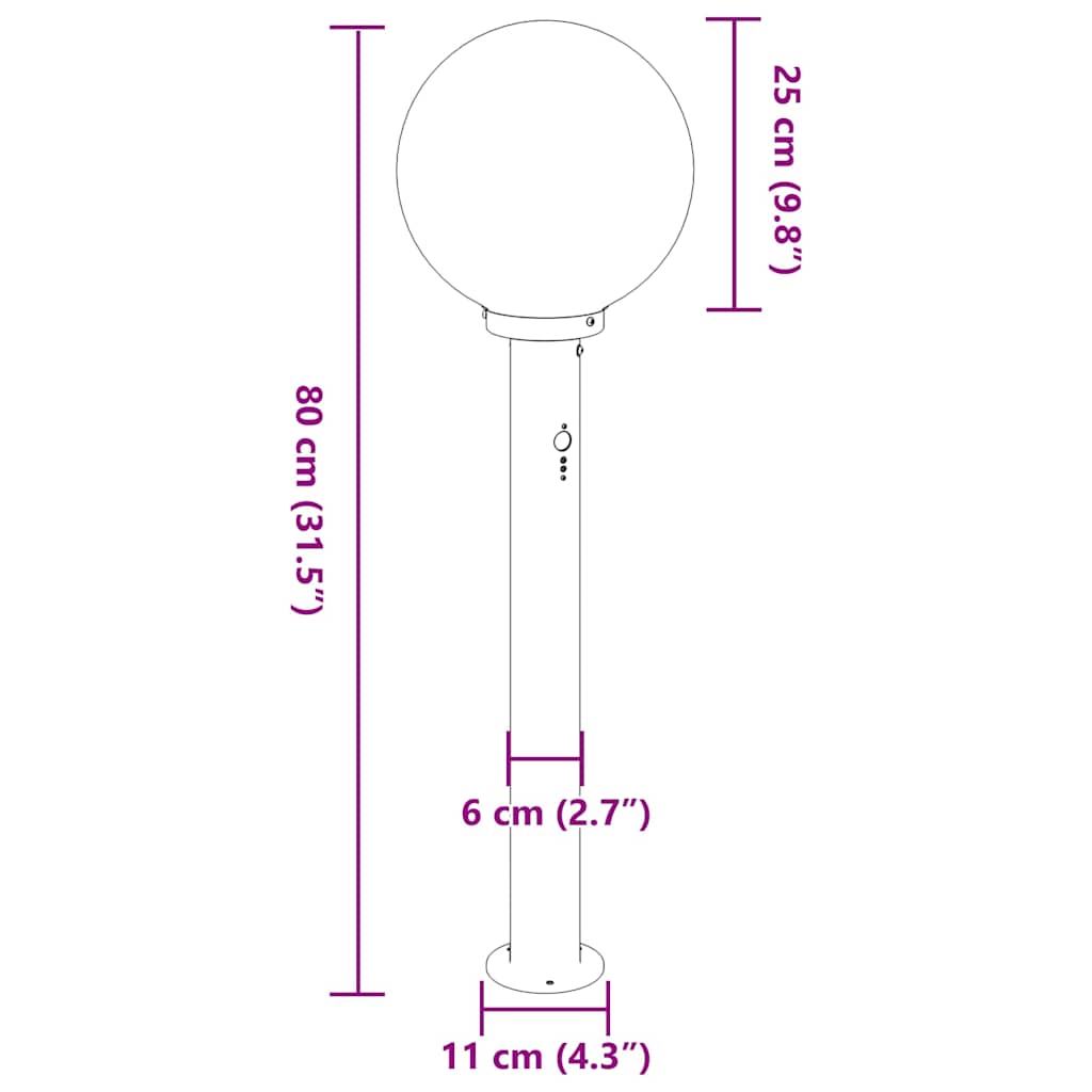 Bolderverlichting met sensor 3 stuks 80 cm RVS IP44 is nu te koop bij PeponiXL, paradijselijk wonen!