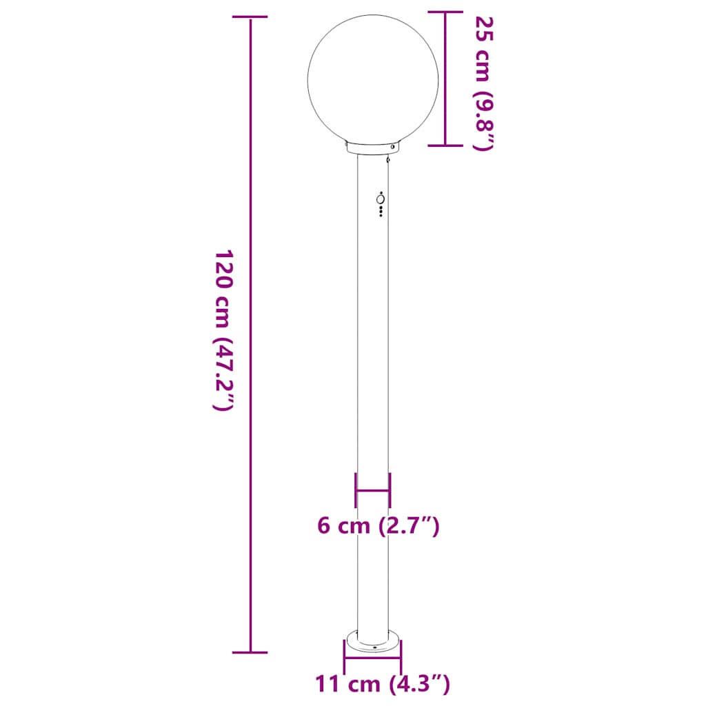 Bolderverlichting met sensor 3 stuks 120 cm RVS IP44 is nu te koop bij PeponiXL, paradijselijk wonen!