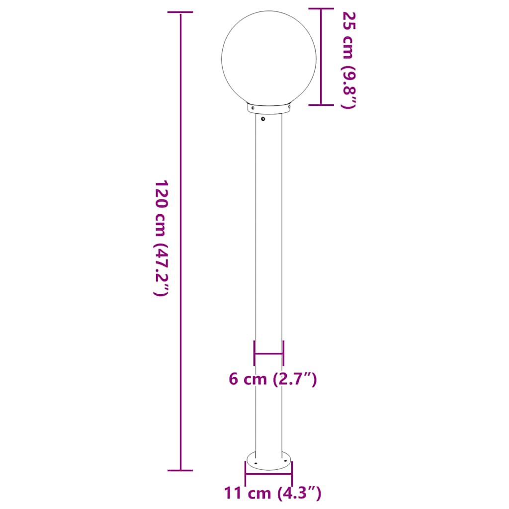 Bolderverlichting 120 cm Zwart IP44 is nu te koop bij PeponiXL, paradijselijk wonen!