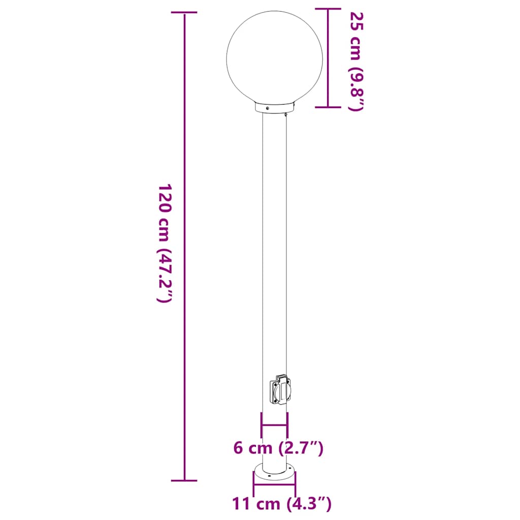 Bolderarmatuur met stopcontact 120 cm Zwart IP44 is nu te koop bij PeponiXL, paradijselijk wonen!