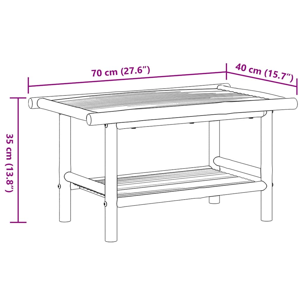 Salontafel 70x40x35 cm bamboe is nu te koop bij PeponiXL, paradijselijk wonen!