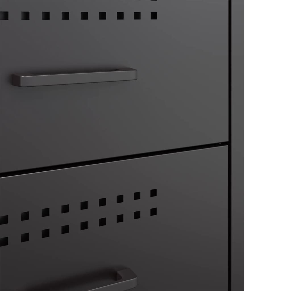 Nachtkastjes 2 st 36x39x50,5 cm staal zwart is nu te koop bij PeponiXL, paradijselijk wonen!