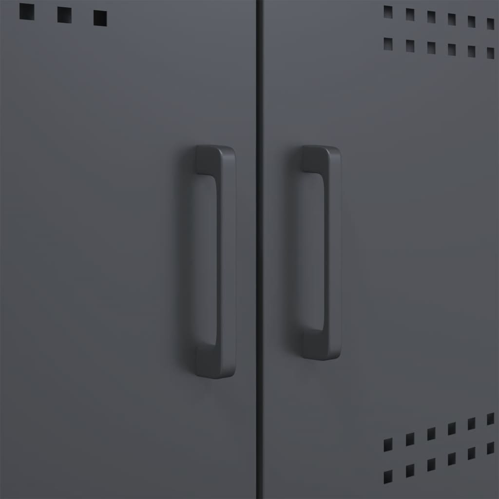 Hoge kast 68x39x113 cm staal antracietkleurig is nu te koop bij PeponiXL, paradijselijk wonen!