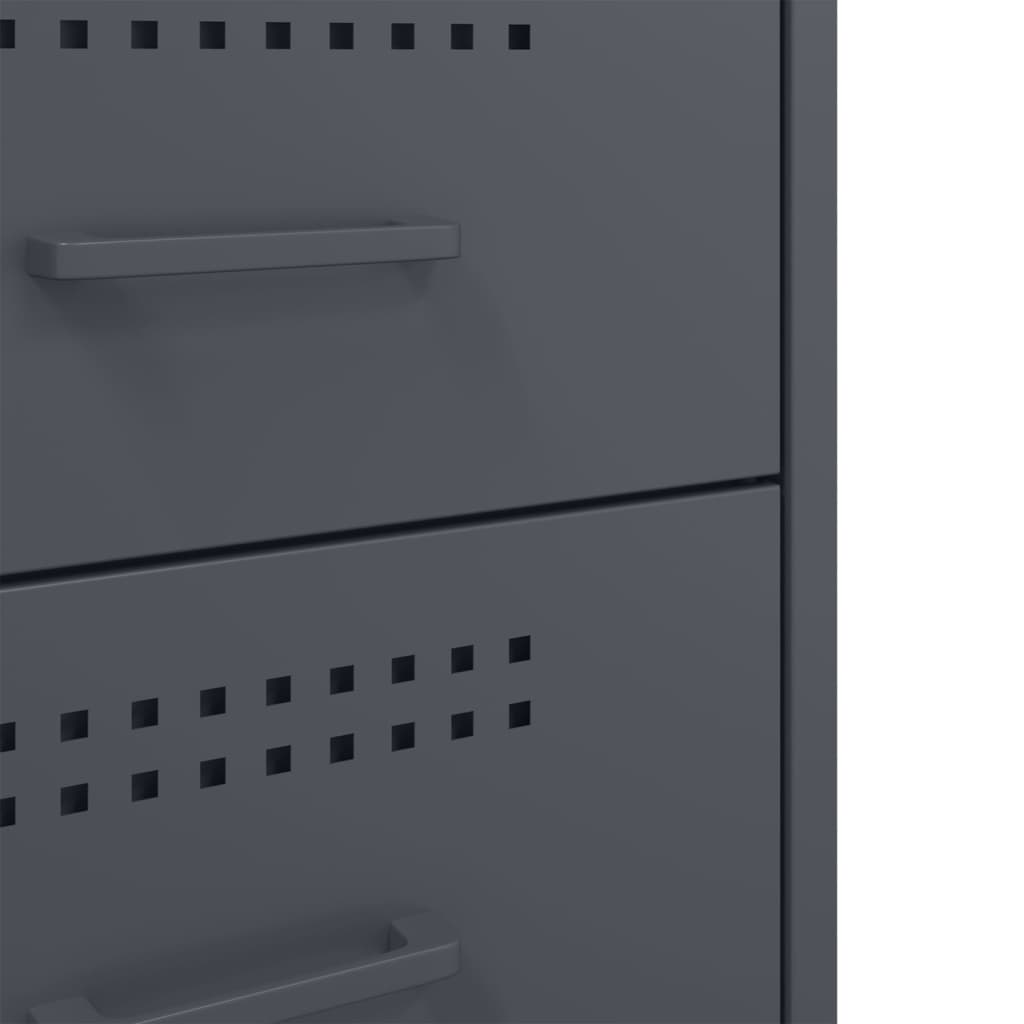 Nachtkastjes 2 st 36x39x68 cm staal antracietkleurig is nu te koop bij PeponiXL, paradijselijk wonen!