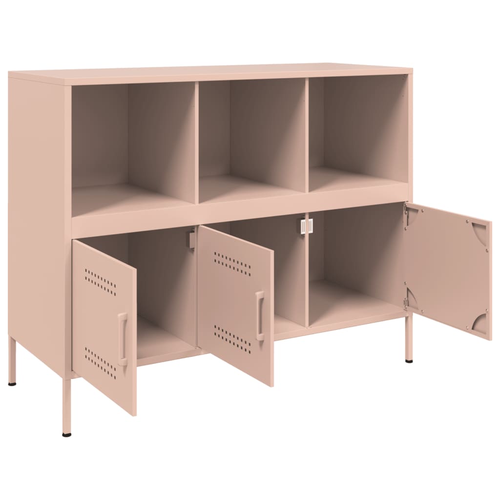 Dressoir 100,5x39x79 cm staal roze is nu te koop bij PeponiXL, paradijselijk wonen!