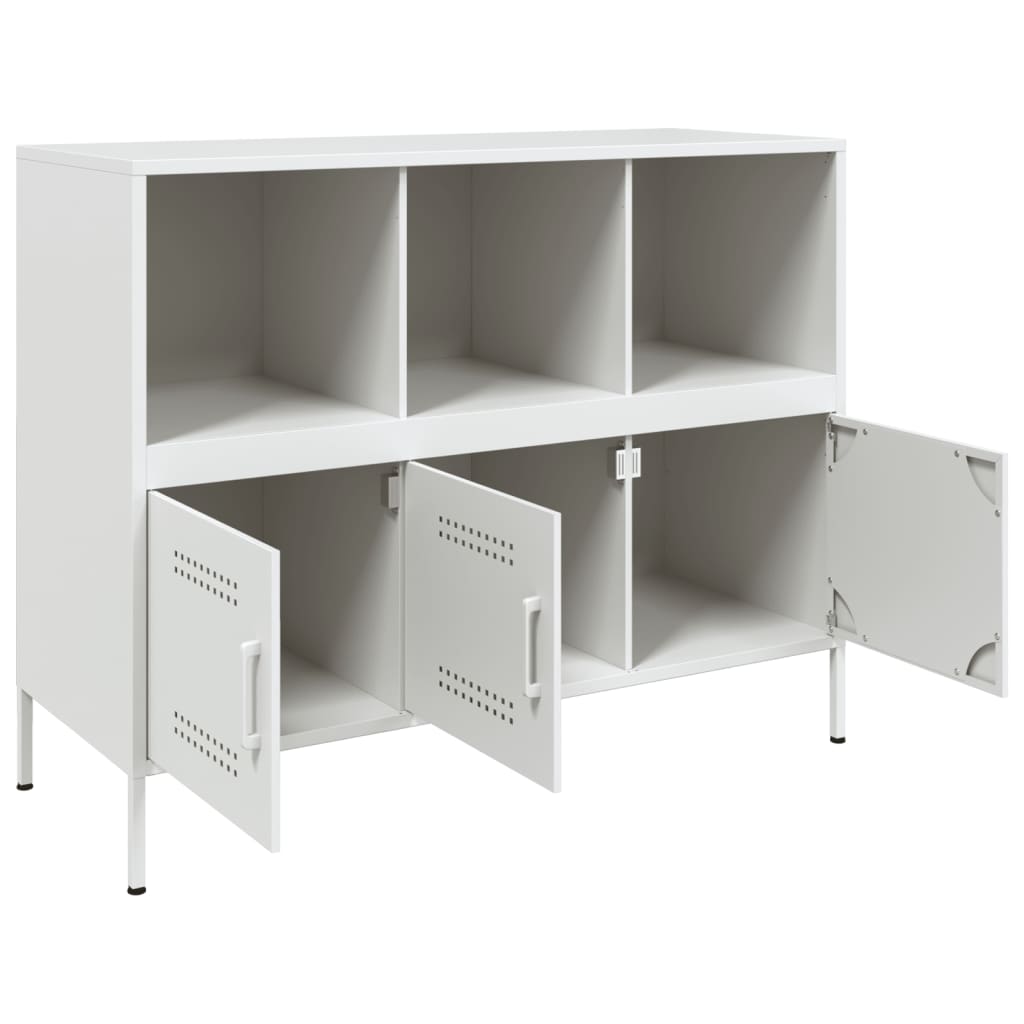 Dressoir 100,5x39x79 cm staal wit is nu te koop bij PeponiXL, paradijselijk wonen!