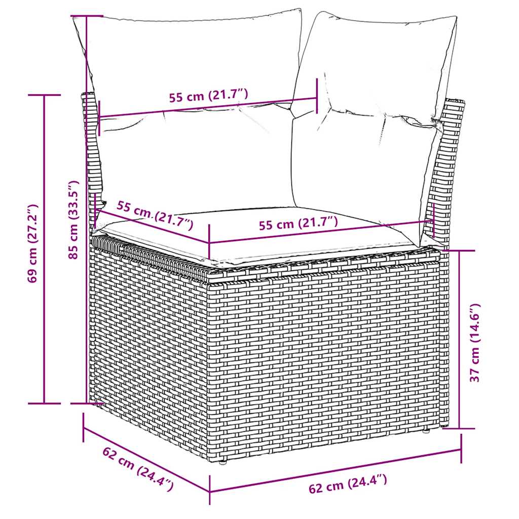 9-delige Loungeset met kussens poly rattan zwart is nu te koop bij PeponiXL, paradijselijk wonen!