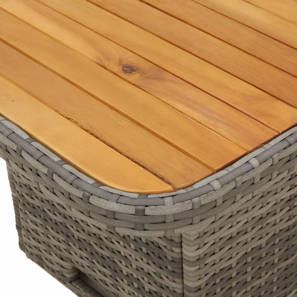 7-delige Loungeset met kussens poly rattan grijs is nu te koop bij PeponiXL, paradijselijk wonen!