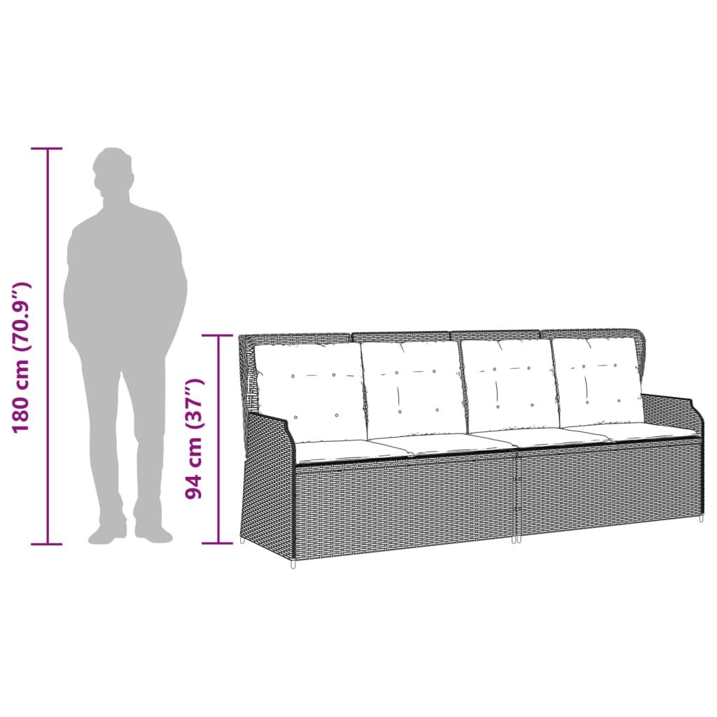 3-delige Loungeset met kussens poly rattan beige is nu te koop bij PeponiXL, paradijselijk wonen!