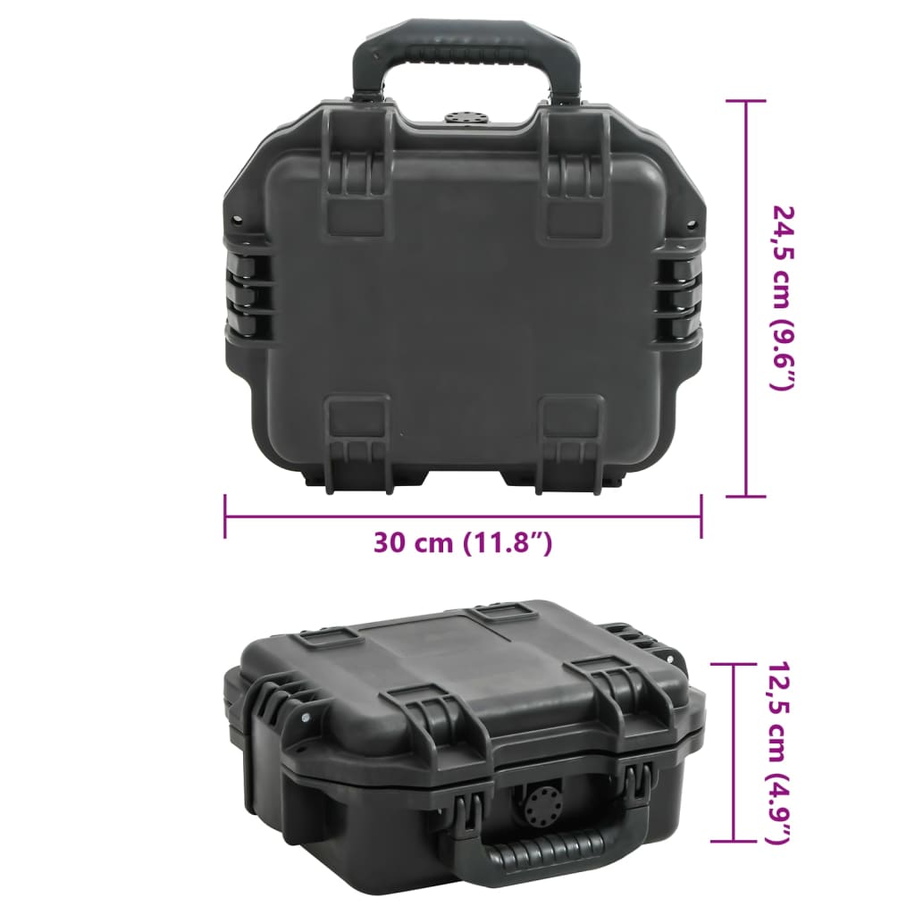 Flightcase draagbaar 30x24,5x12,5 cm PP zwart is nu te koop bij PeponiXL, paradijselijk wonen!