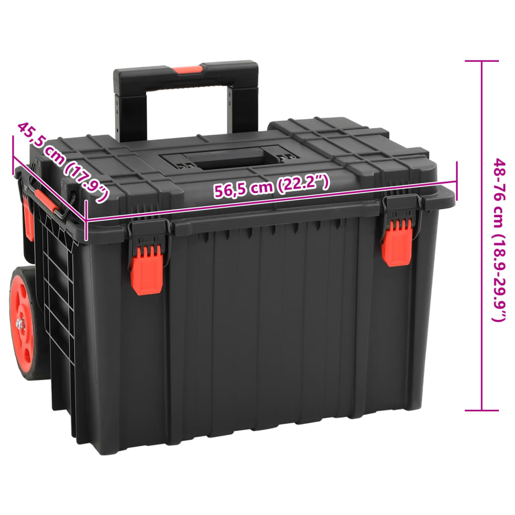 Flightcase draagbaar 56,5x45,5x48 cm PP zwart is nu te koop bij PeponiXL, paradijselijk wonen!