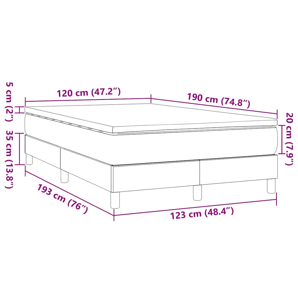 Boxspring met matras stof crèmekleurig 120x190 cm is nu te koop bij PeponiXL, paradijselijk wonen!