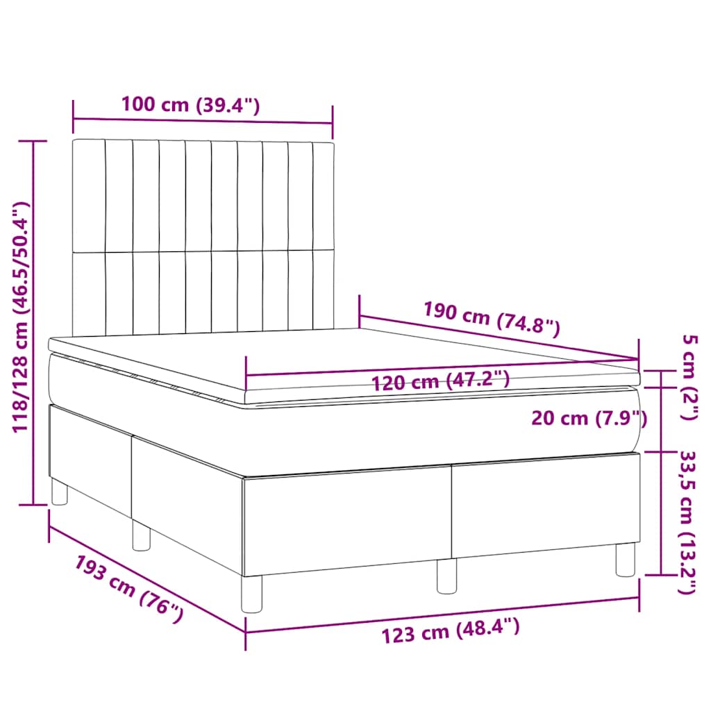 Boxspring met matras fluweel roze 120x190 cm is nu te koop bij PeponiXL, paradijselijk wonen!