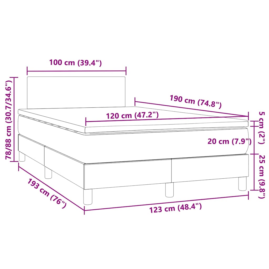 Boxspring met matras en LED kunstleer wit 120x190 cm is nu te koop bij PeponiXL, paradijselijk wonen!