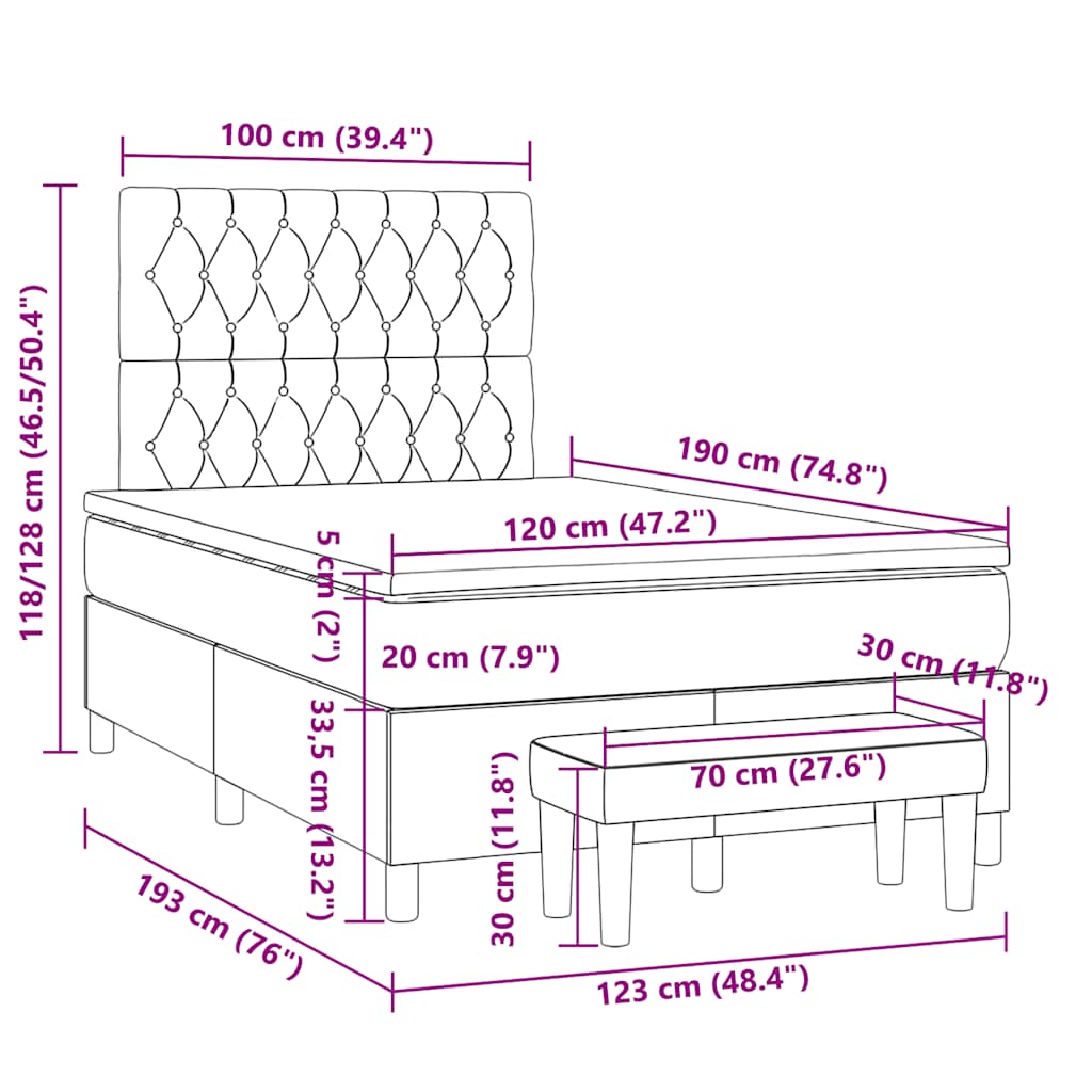 Boxspring met matras stof zwart 120x190 cm is nu te koop bij PeponiXL, paradijselijk wonen!