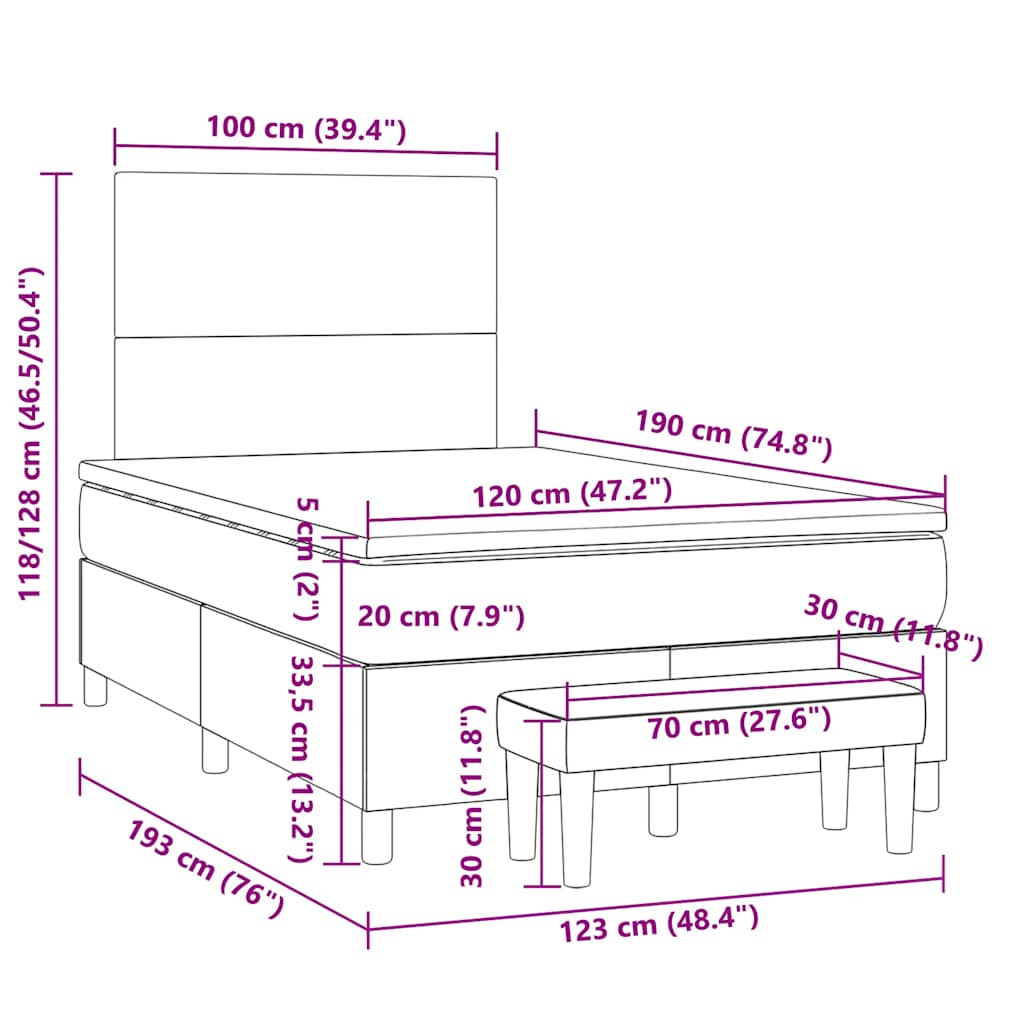 Boxspring met matras kunstleer zwart 120x190 cm is nu te koop bij PeponiXL, paradijselijk wonen!