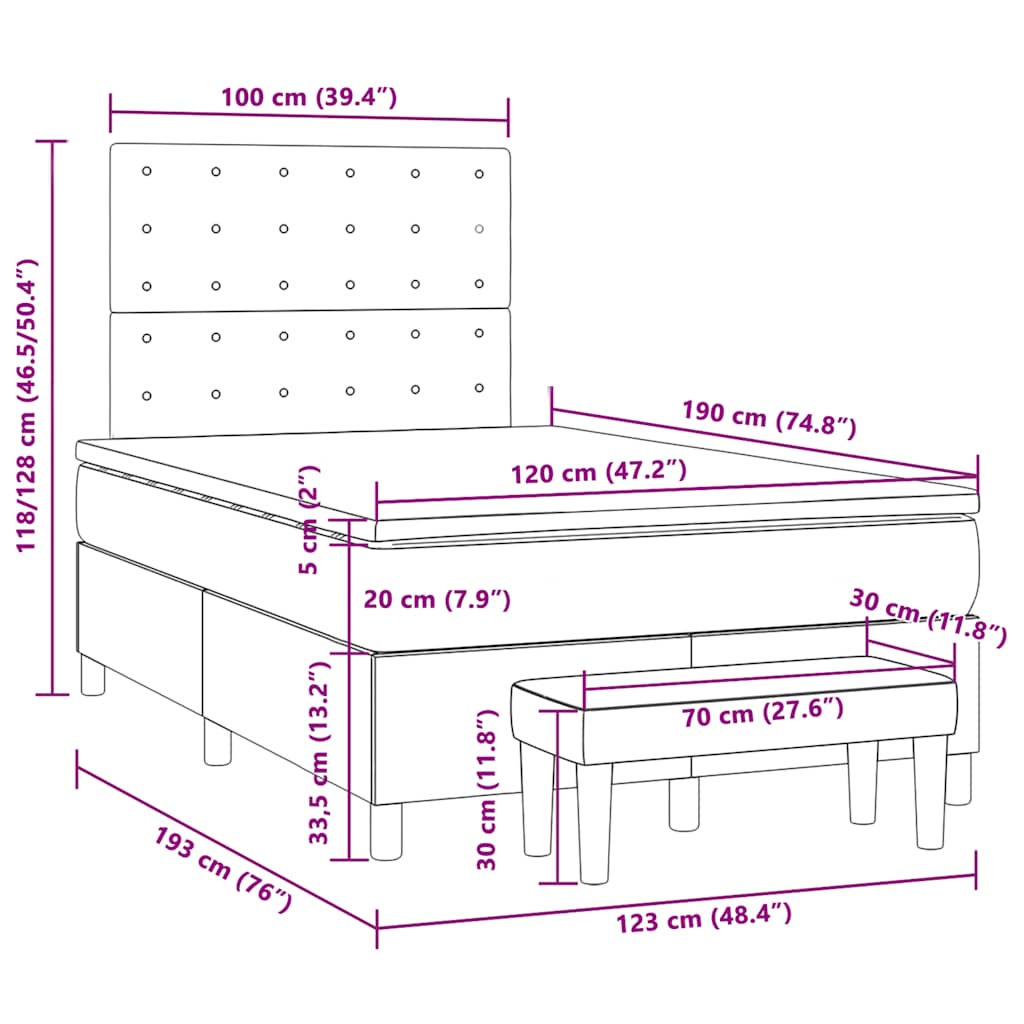 Boxspring met matras fluweel roze 120x190 cm is nu te koop bij PeponiXL, paradijselijk wonen!