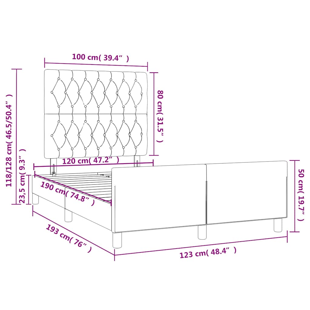 Bedframe zonder matras 120x190 cm fluweel donkergroen is nu te koop bij PeponiXL, paradijselijk wonen!