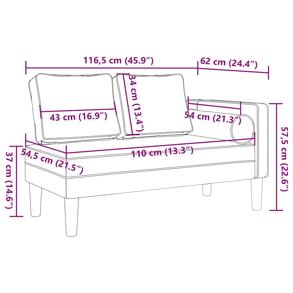 Chaise longue met kussens fluweel geel is nu te koop bij PeponiXL, paradijselijk wonen!