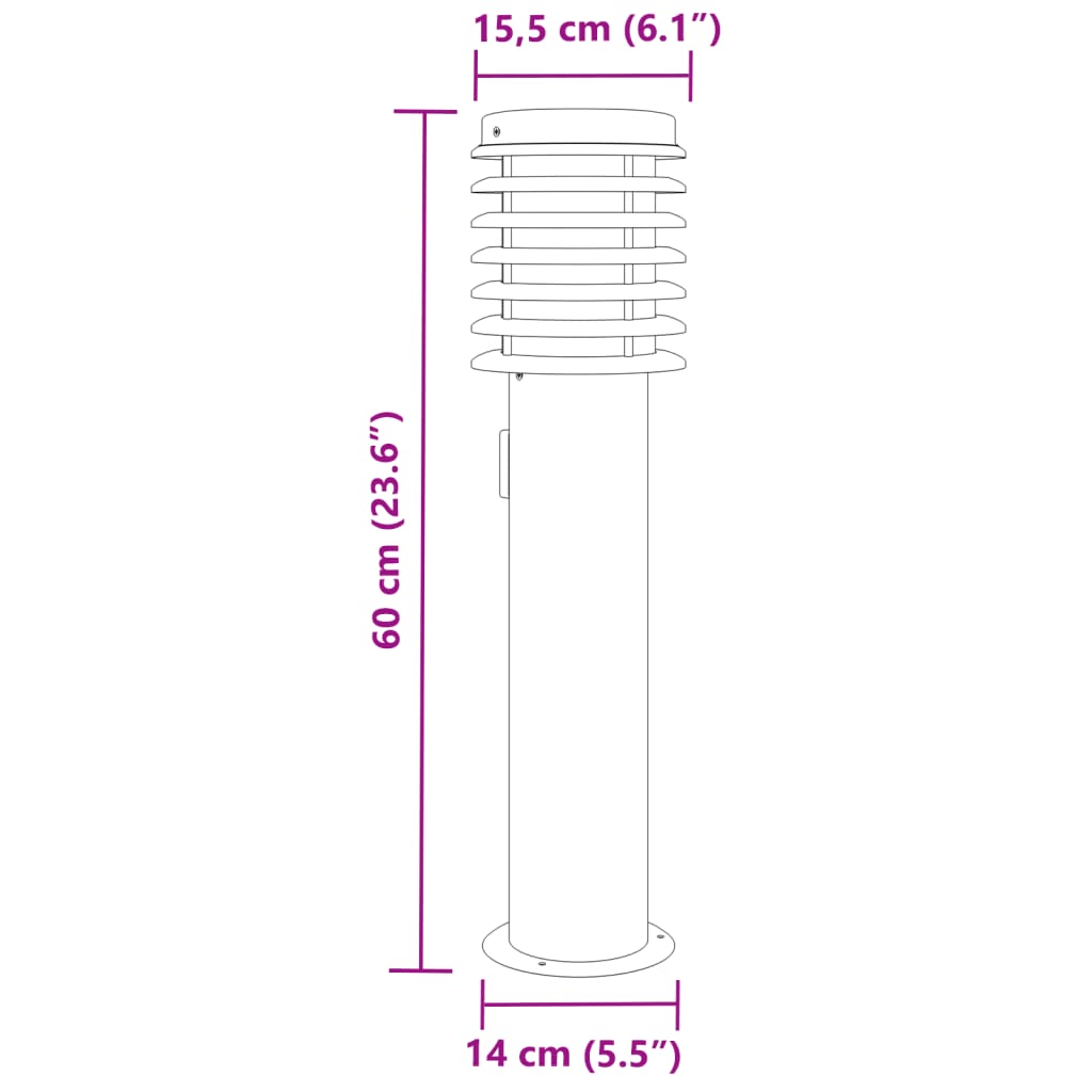 Buitenvloerlamp met stopcontact 60 cm roestvrijstaal zilver is nu te koop bij PeponiXL, paradijselijk wonen!
