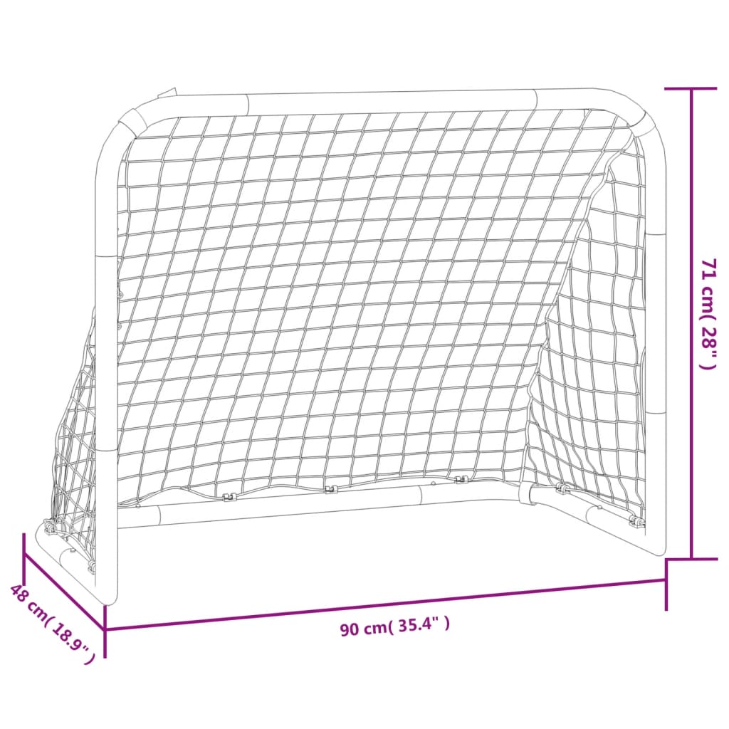 Voetbaldoel met net 90x48x71 cm staal rood en zwart is nu te koop bij PeponiXL, paradijselijk wonen!